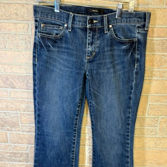 Noir Low-Rise Bootcut Denim Stretch Womens Blue Jeans Size 8s - Picture 1 of 7